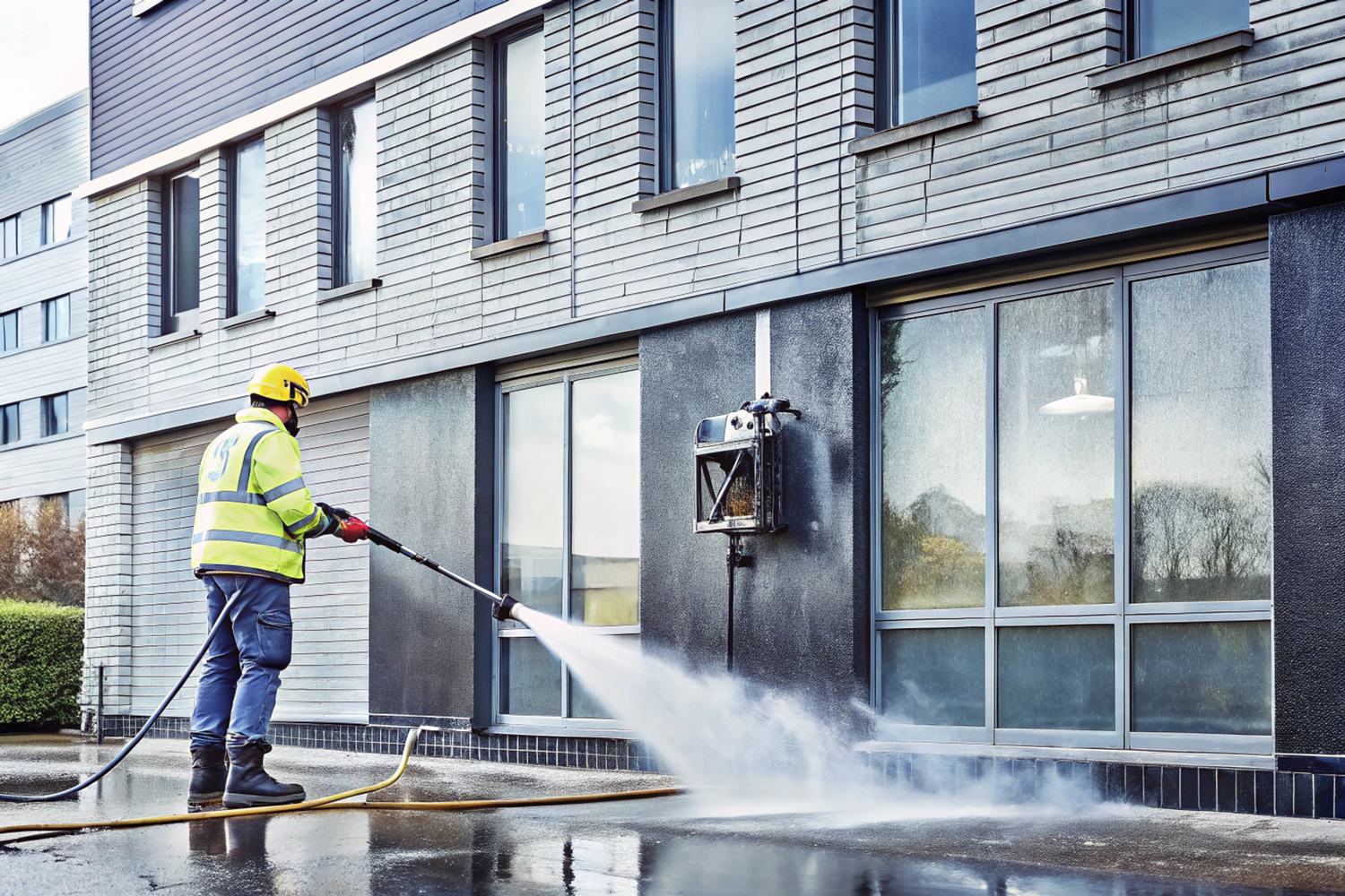 technician-using-pressure-washer-clean-building-exterior